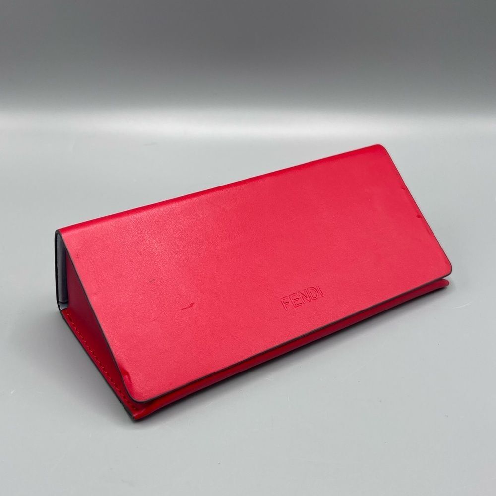 Fendi Red Leather Eyeglass Case Glasses Sunglasses Holder Designer Italy